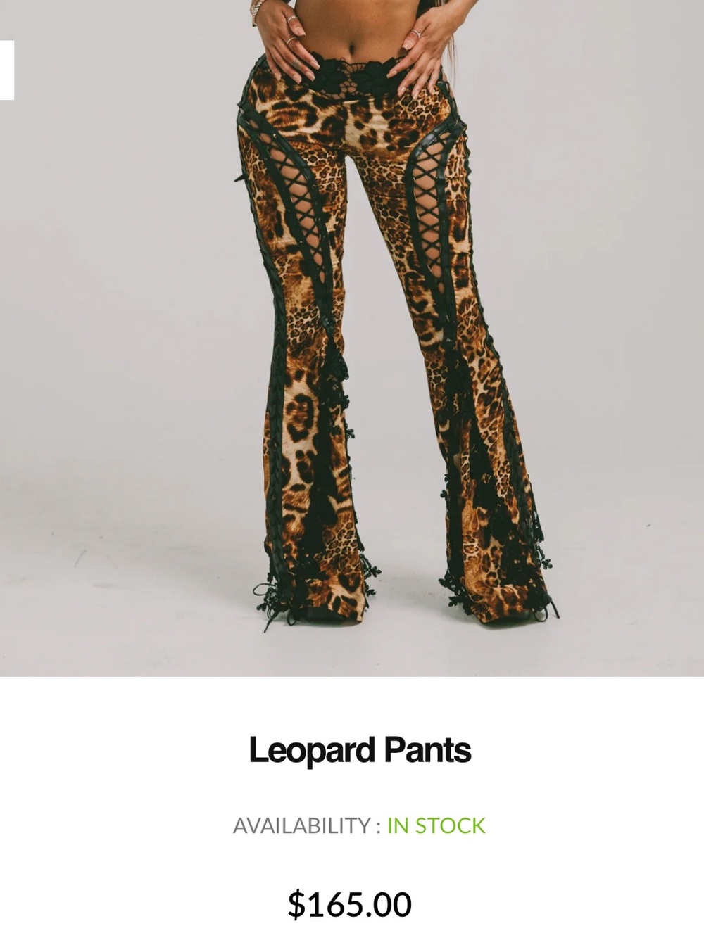 Leopard Lace-Up Flare Pants - Brown Leopard